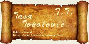 Tasa Topolović vizit kartica